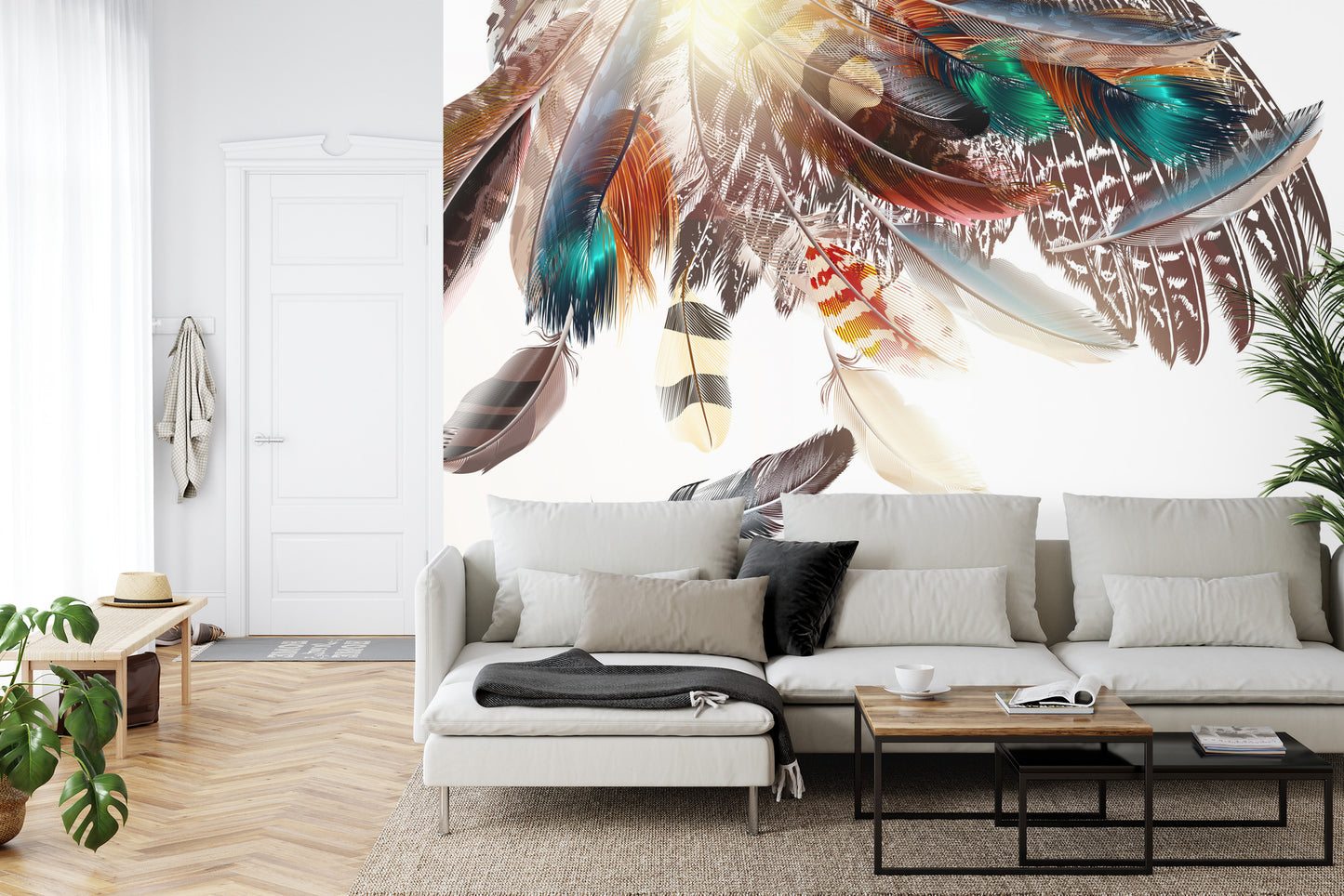 Fototapete Federn Im Boho-Stil