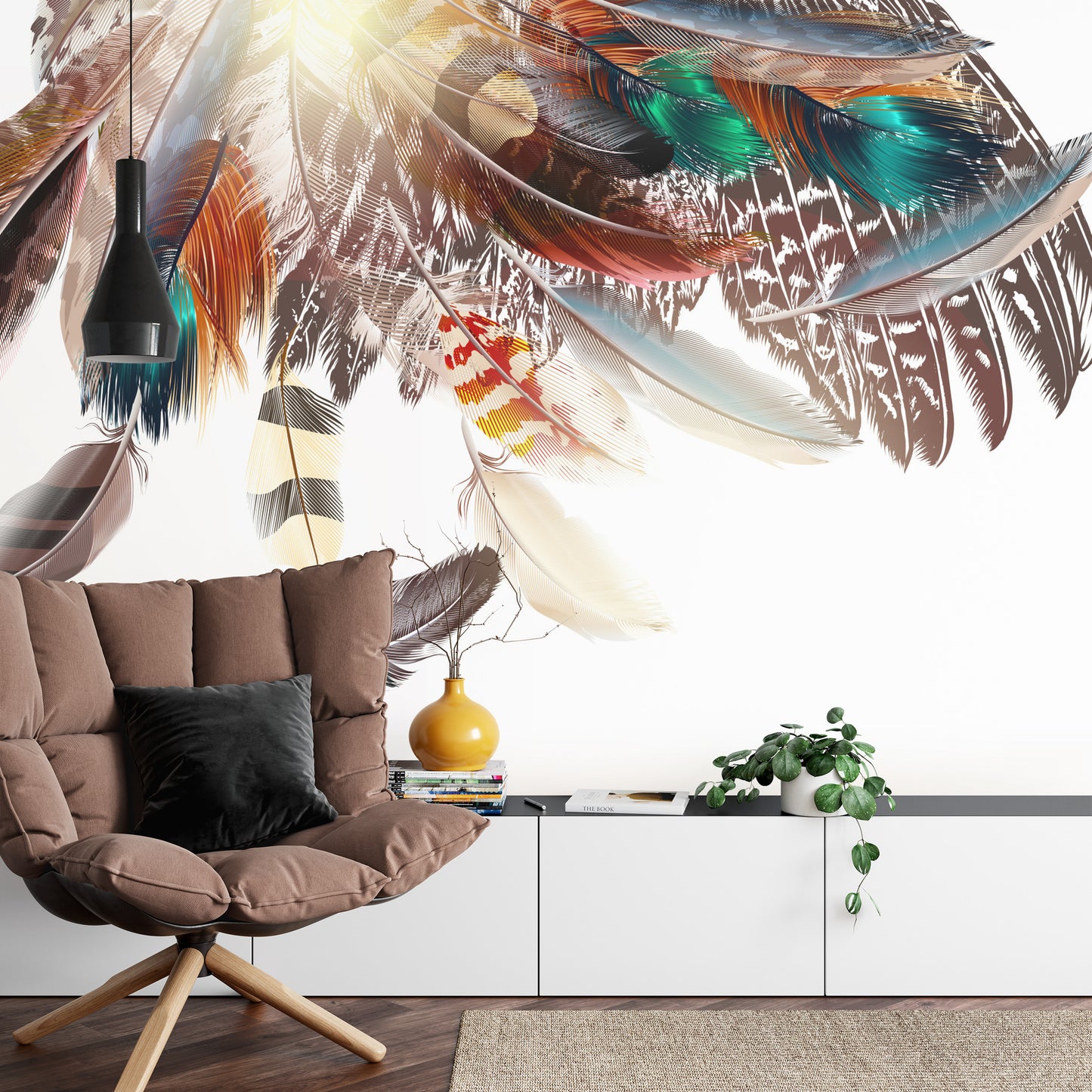 Fototapete Federn Im Boho-Stil
