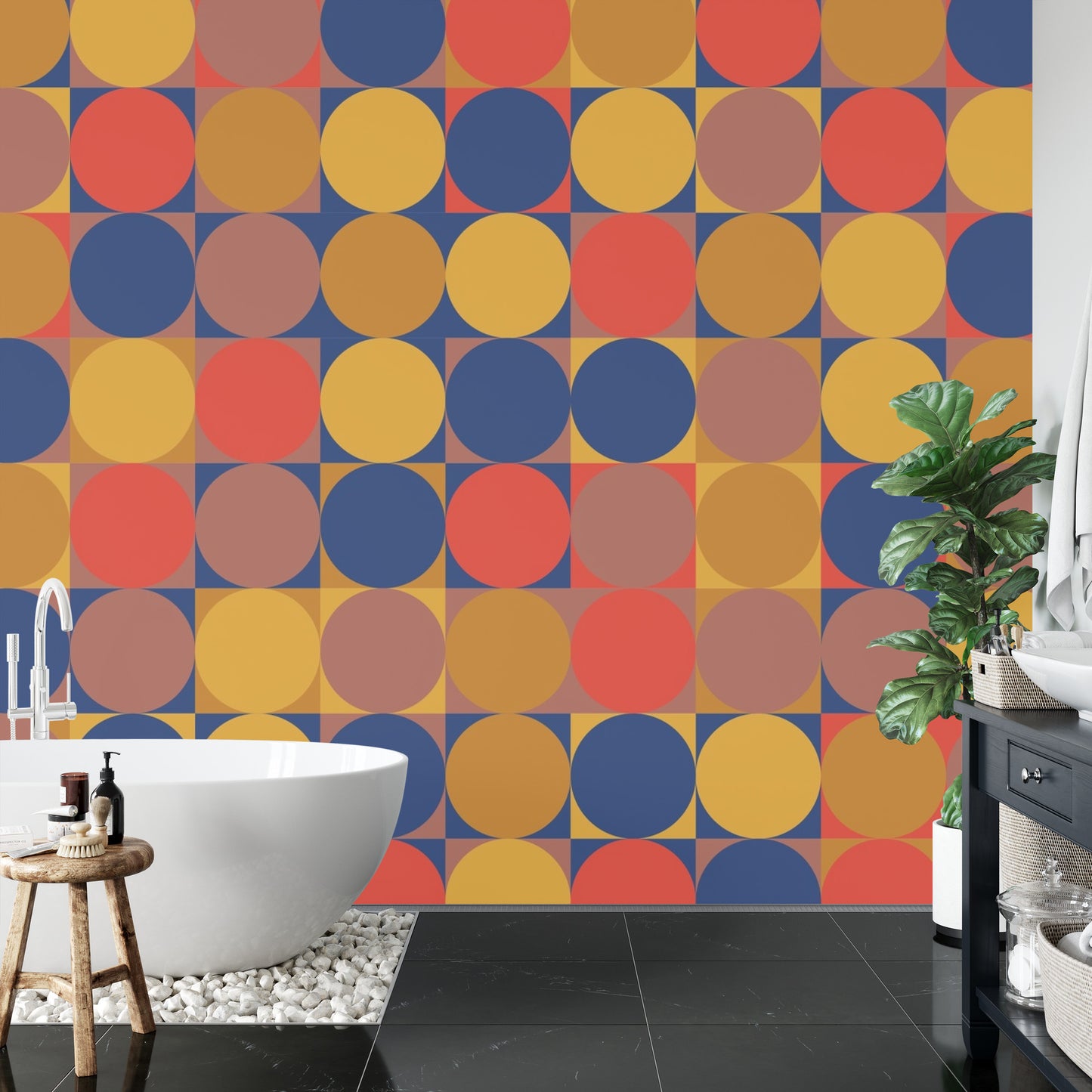 Fototapete Retro Pattern, Geometric Colorful Abstract