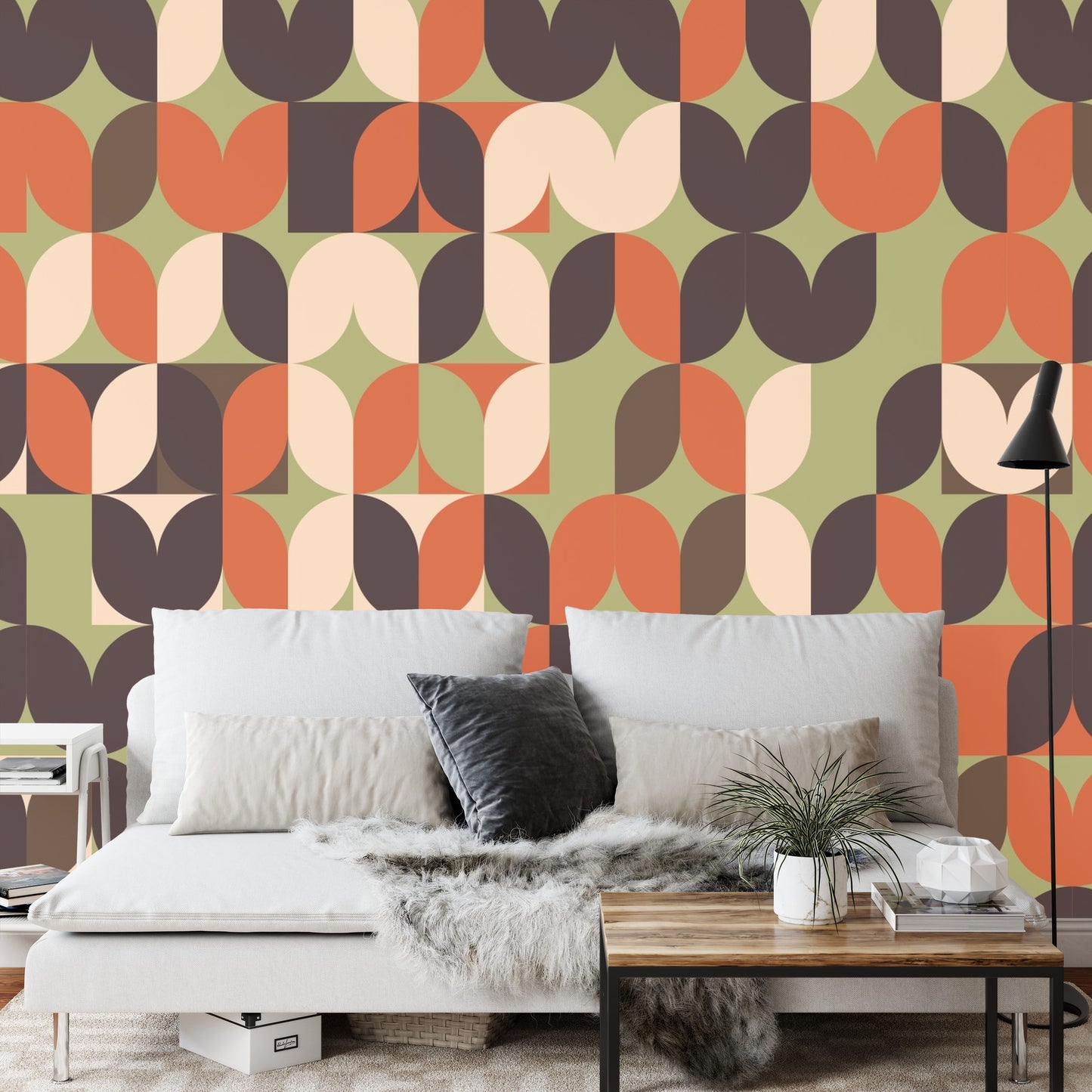 Fototapete Retro Pattern, Geometric Colorful Abstract