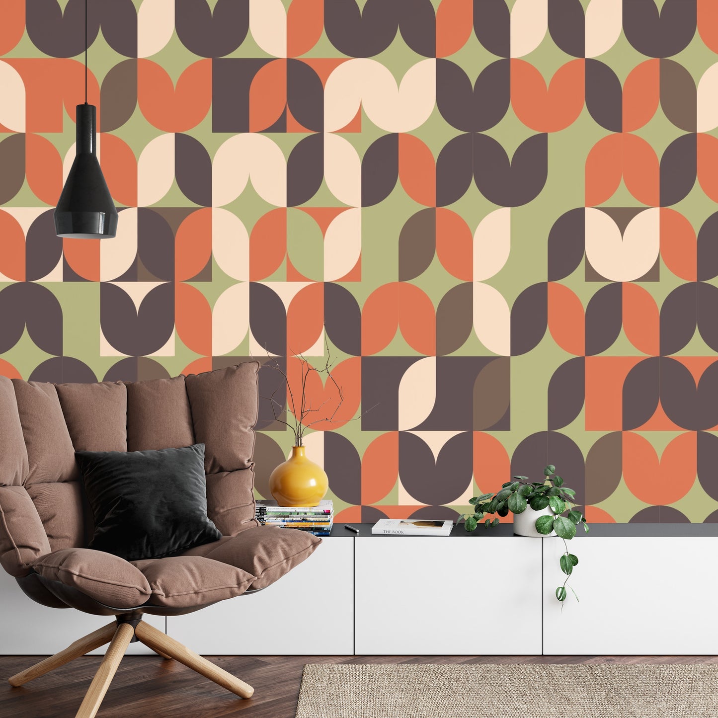 Fototapete Retro Pattern, Geometric Colorful Abstract