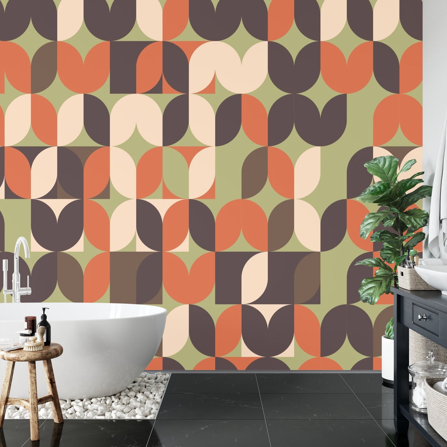 Fototapete Retro Pattern, Geometric Colorful Abstract