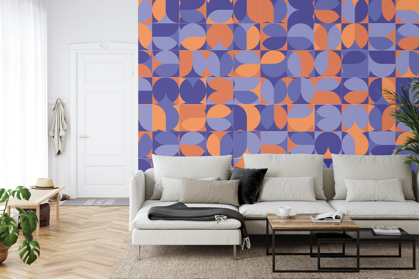 Fototapete Retro Pattern, Geometric Colorful Abstract
