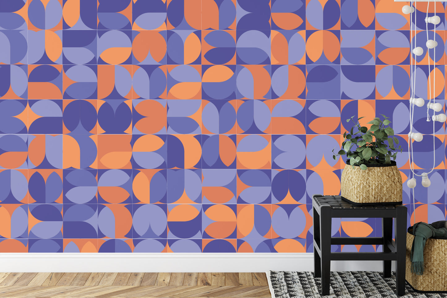 Fototapete Retro Pattern, Geometric Colorful Abstract