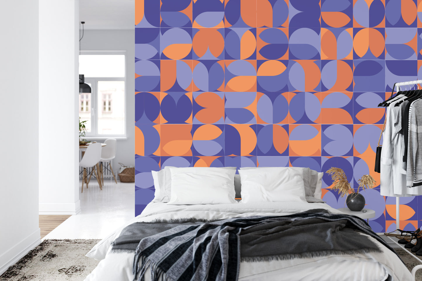 Fototapete Retro Pattern, Geometric Colorful Abstract