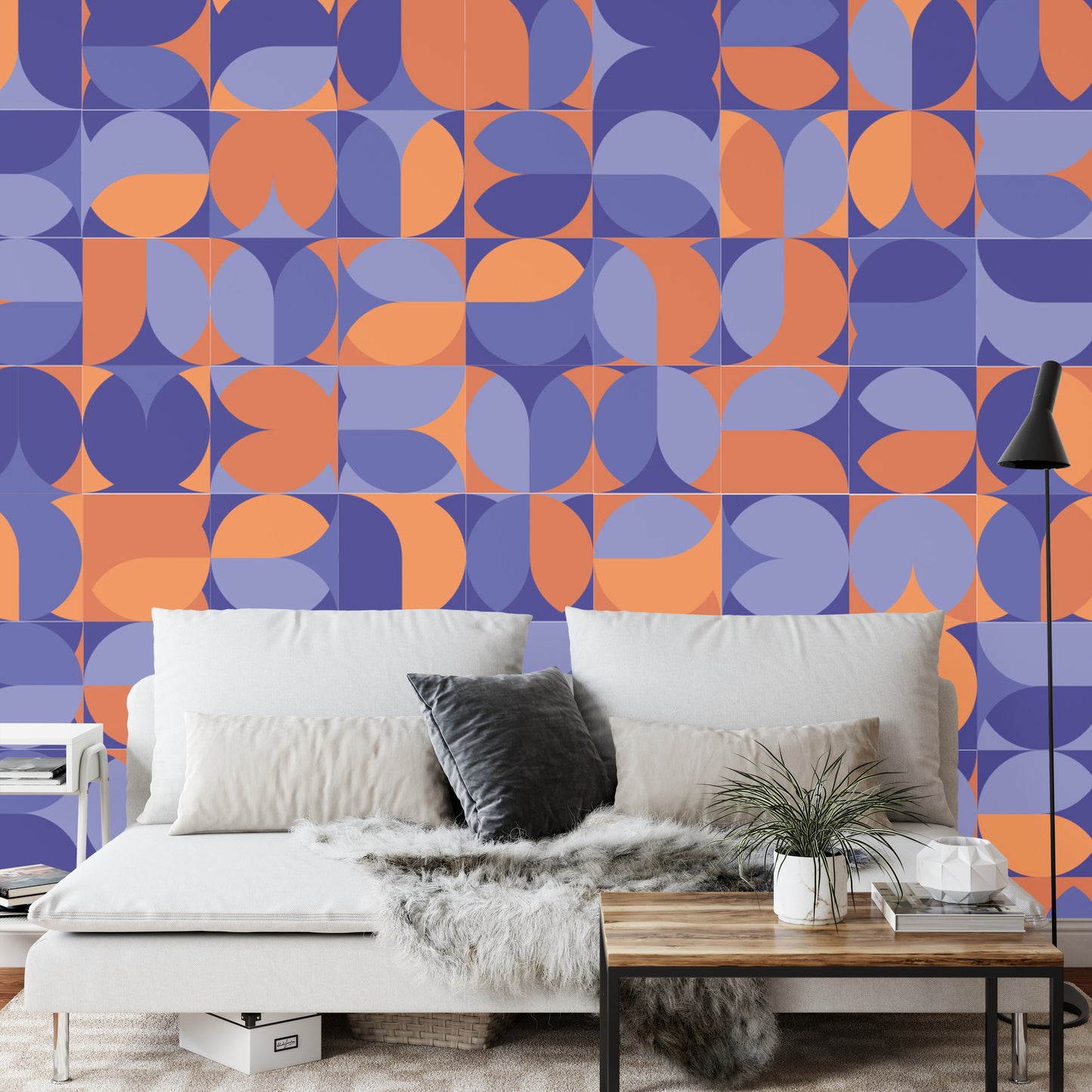 Fototapete Retro Pattern, Geometric Colorful Abstract