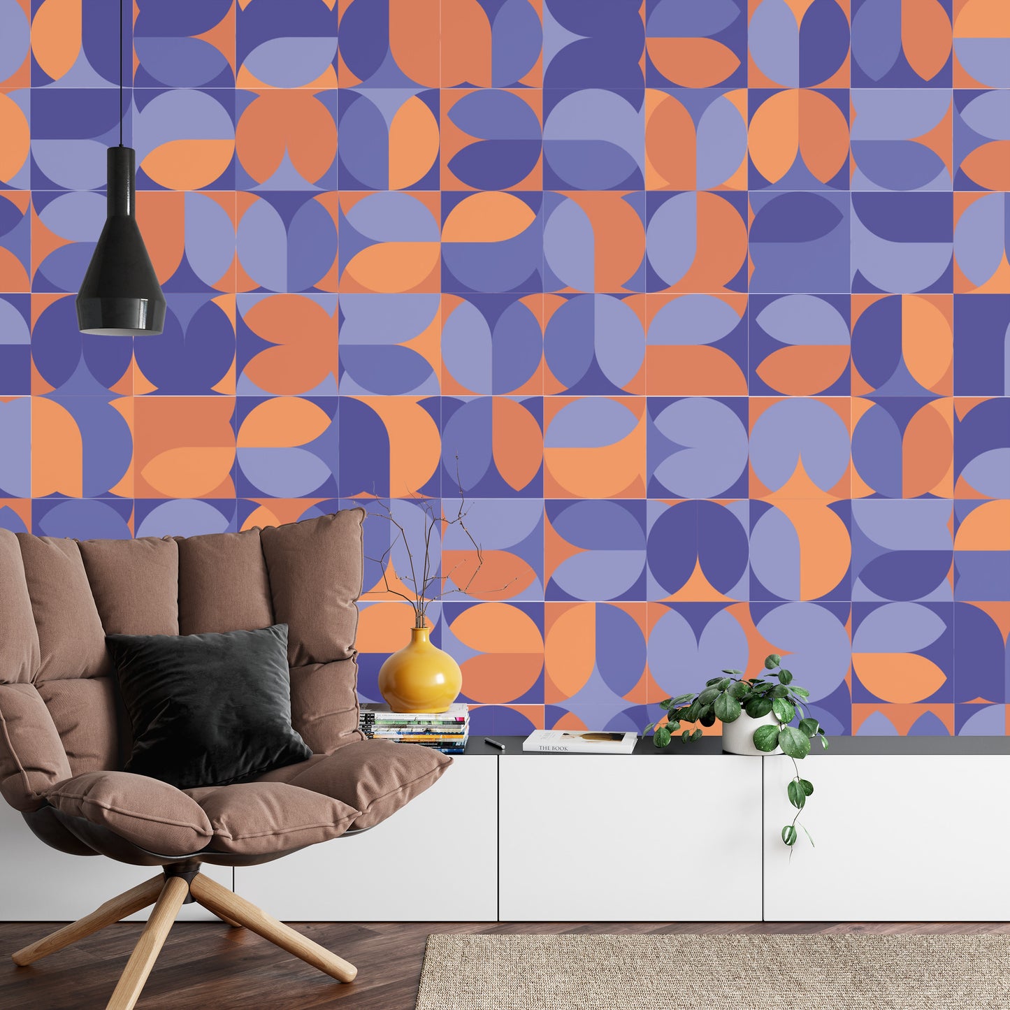 Fototapete Retro Pattern, Geometric Colorful Abstract