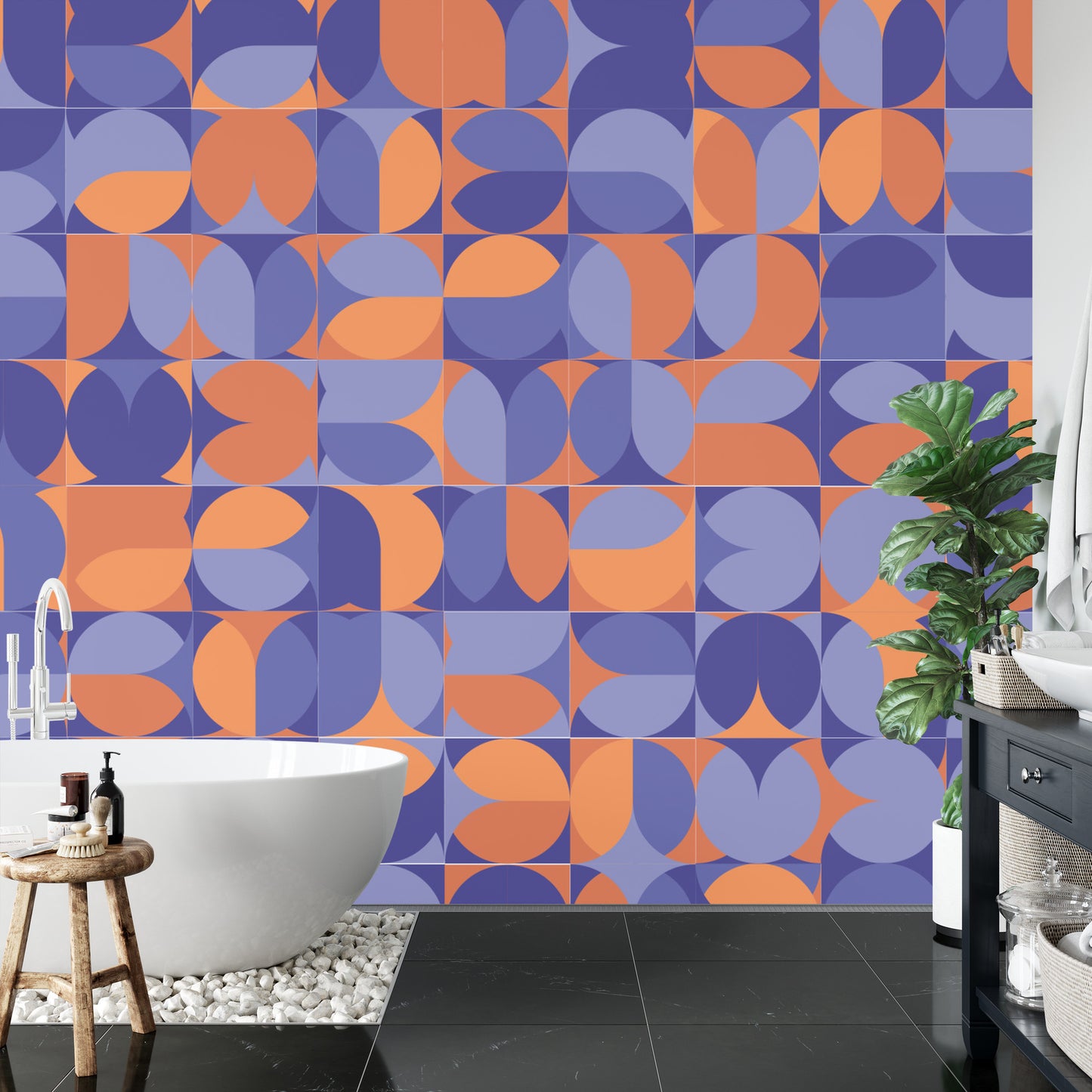 Fototapete Retro Pattern, Geometric Colorful Abstract