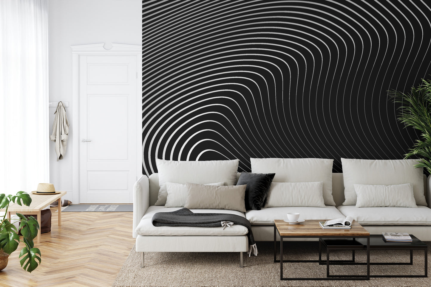 Fototapete Of The Gray Pattern Of Lines . Eps10.