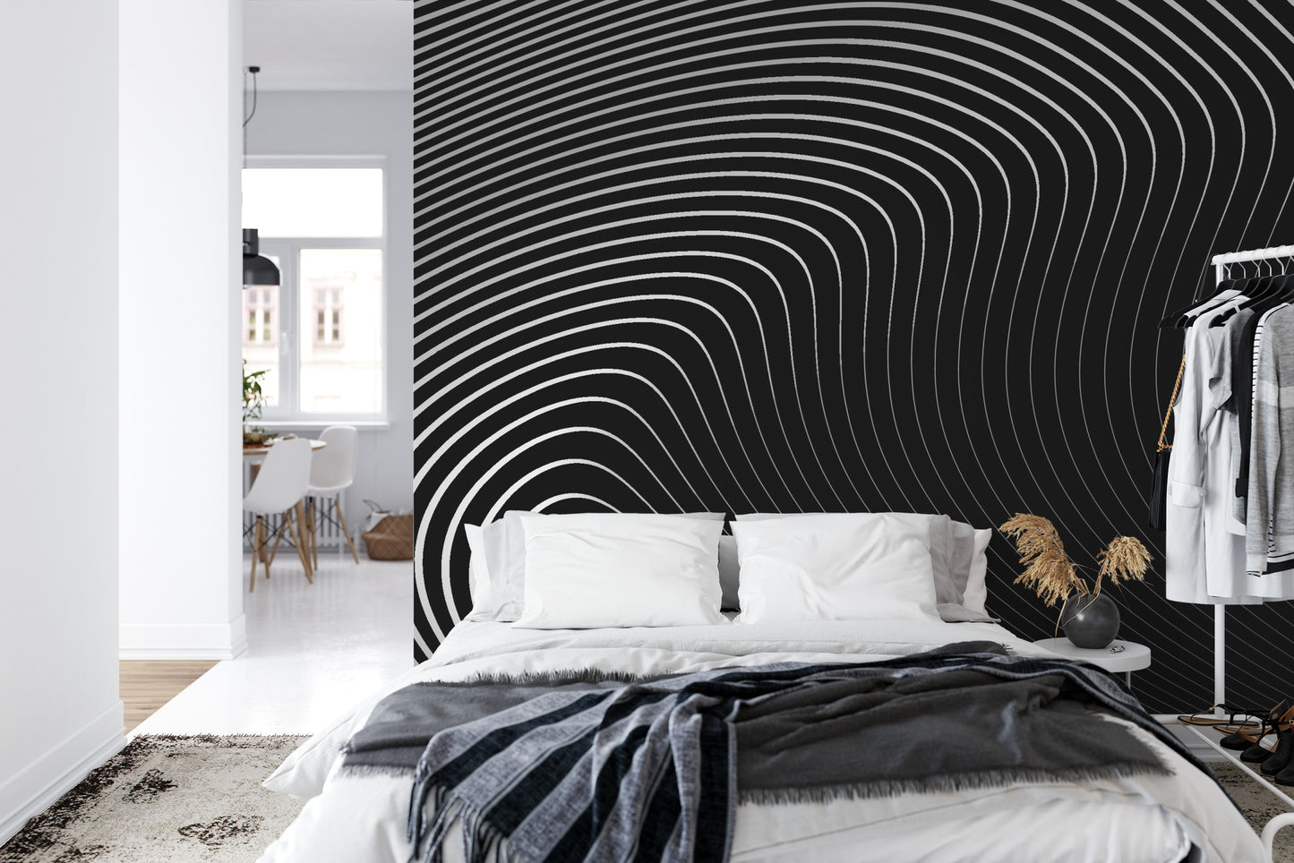 Fototapete Of The Gray Pattern Of Lines . Eps10.