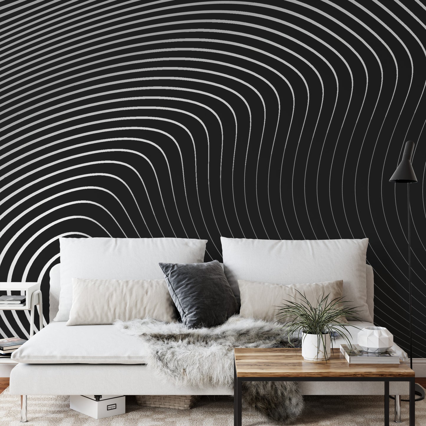 Fototapete Of The Gray Pattern Of Lines . Eps10.