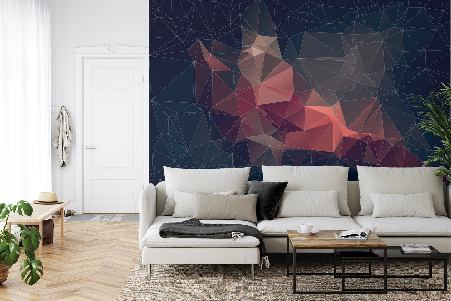 Fototapete Abstract Retro Colortriangle Background,
