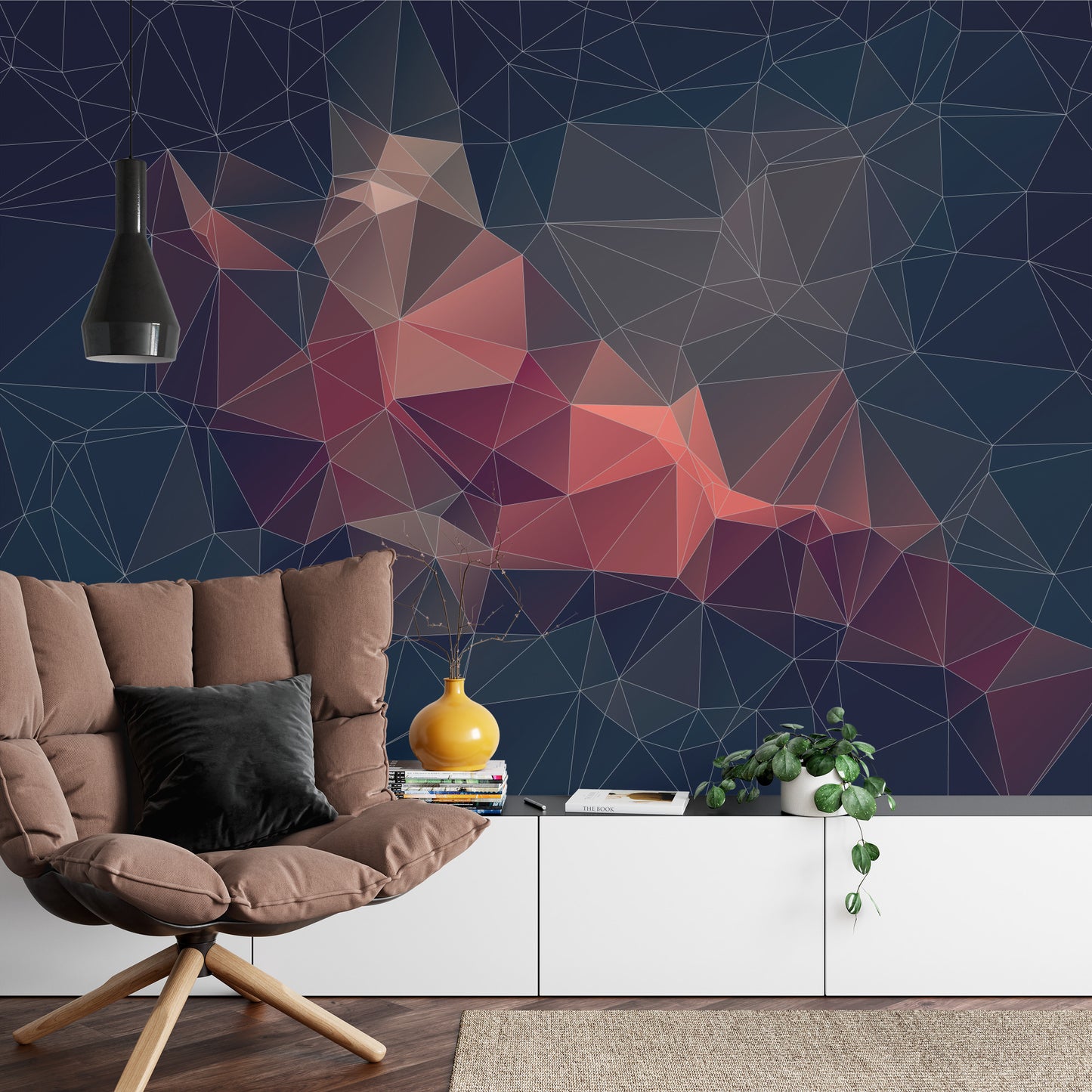 Fototapete Abstract Retro Colortriangle Background,