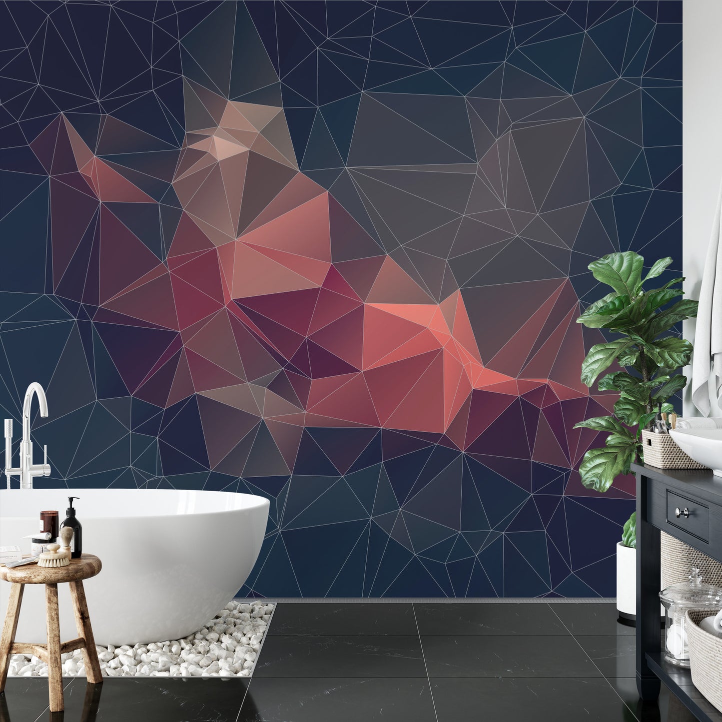 Fototapete Abstract Retro Colortriangle Background,