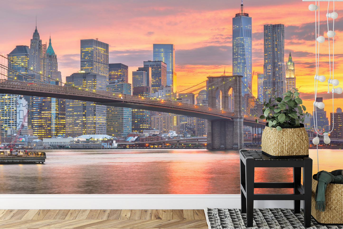 Fototapete Lower Manhattan Skyline And Brooklyn Bridge