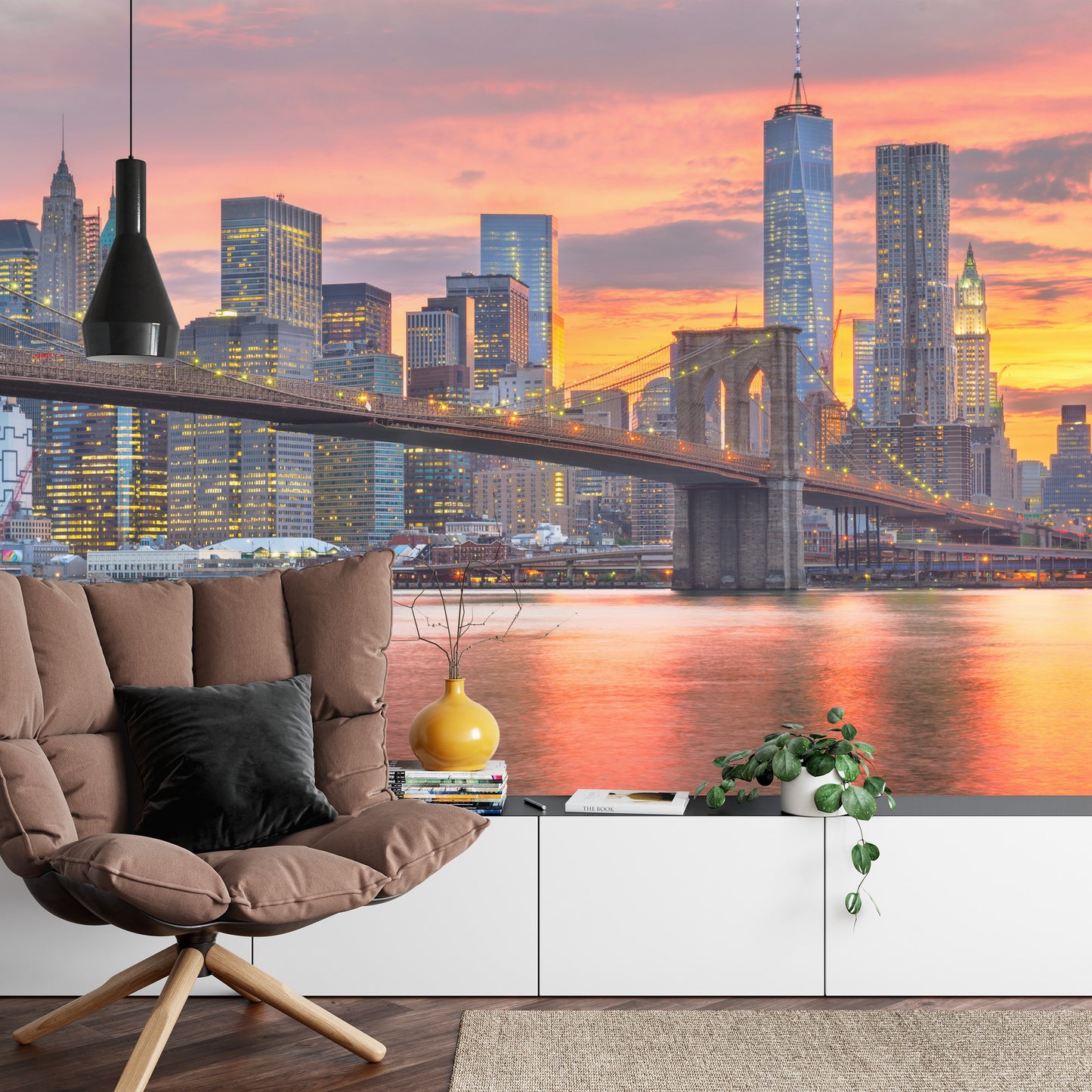Fototapete Lower Manhattan Skyline And Brooklyn Bridge