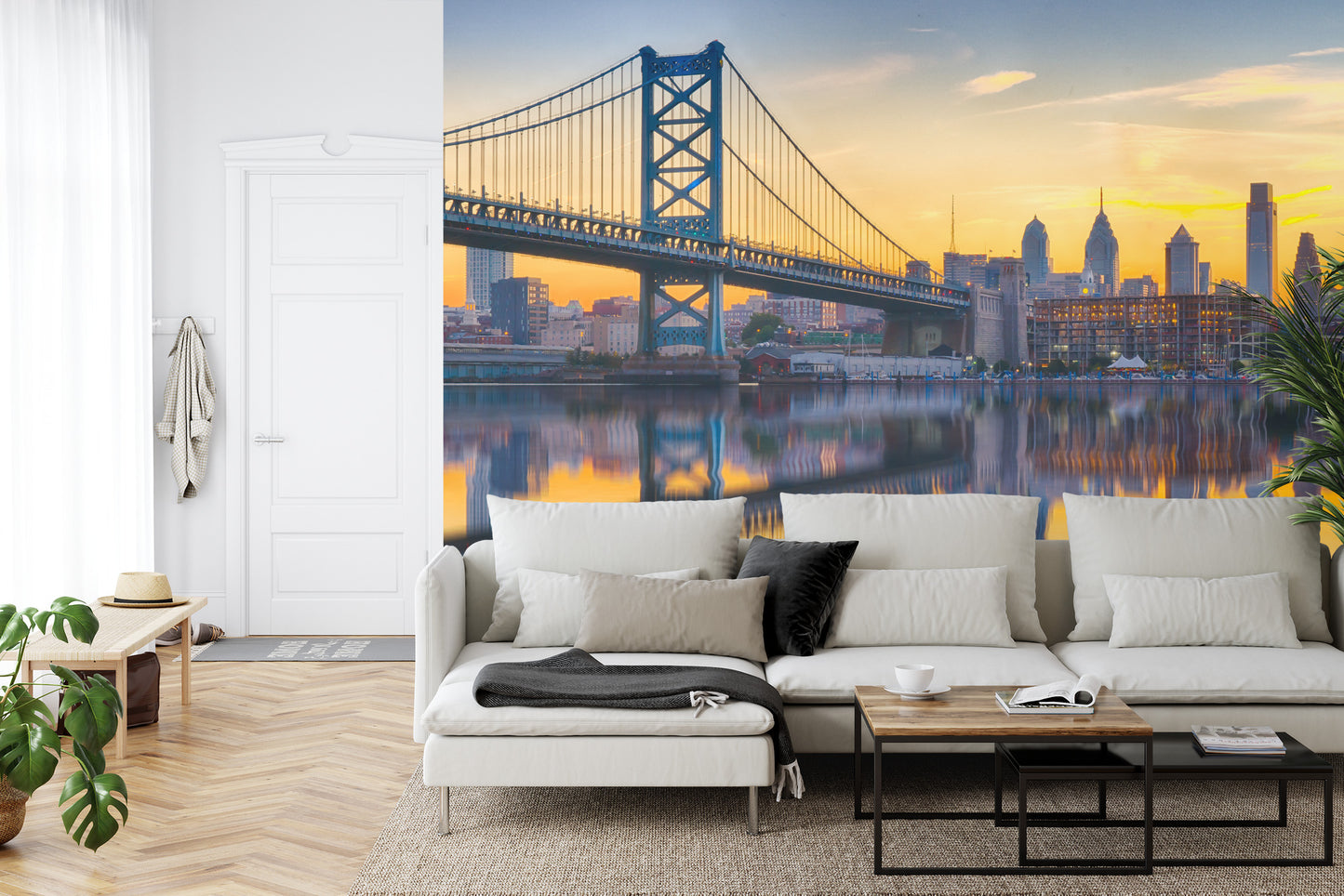 Fototapete Philadelphia Sunset Skyline Refection