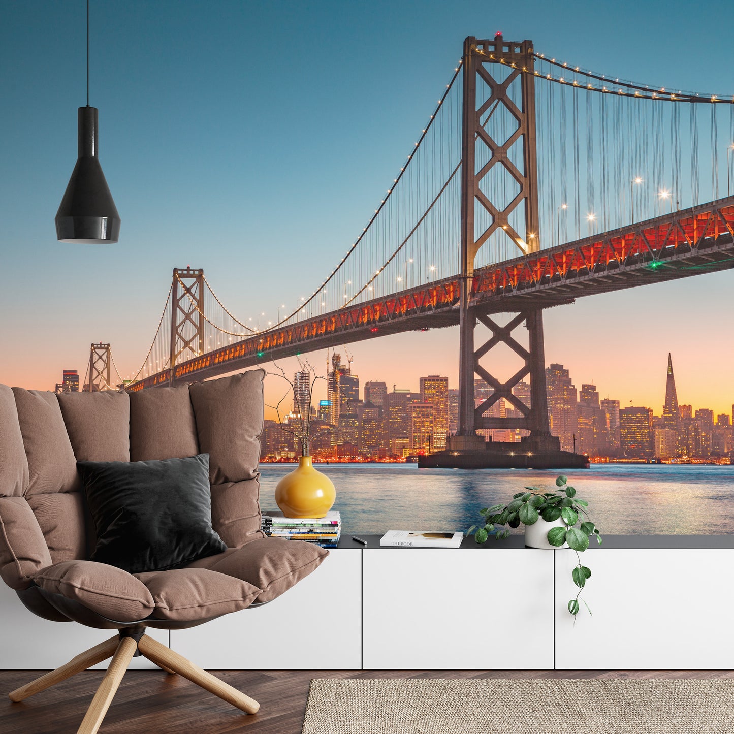 Fototapete San Francisco Skyline With Oakland Bay Bridge At Sunset, California, Usa