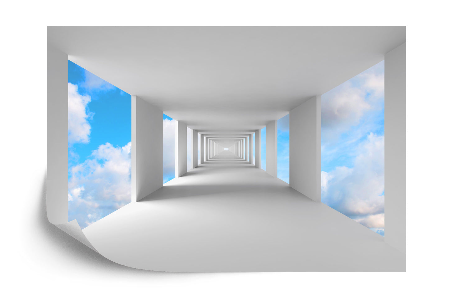 Fototapete 3D Tunnel - Himmel