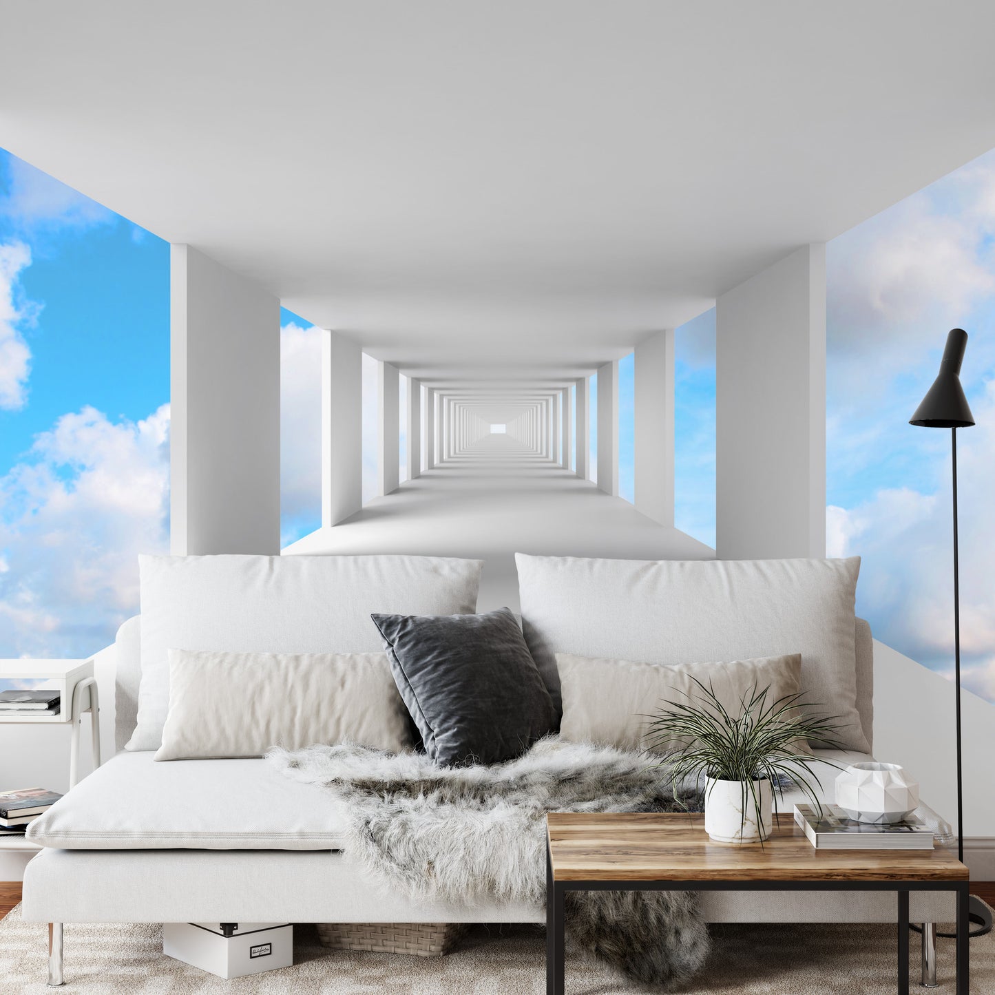 Fototapete 3D Tunnel - Himmel
