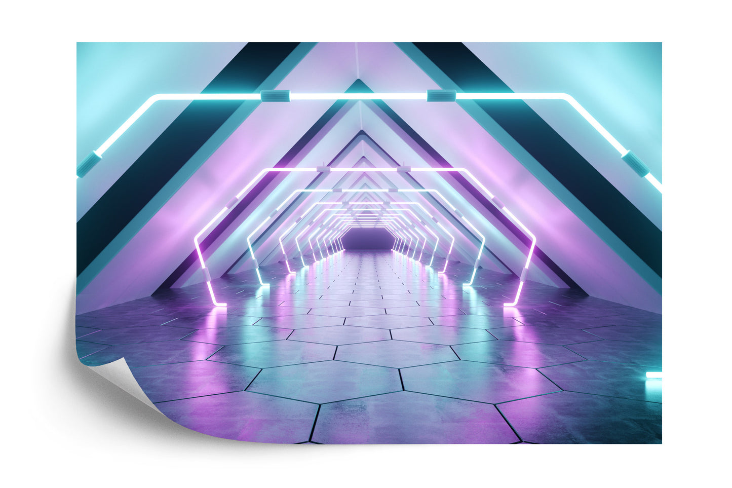 Fototapete 3D Tunnel - Neon