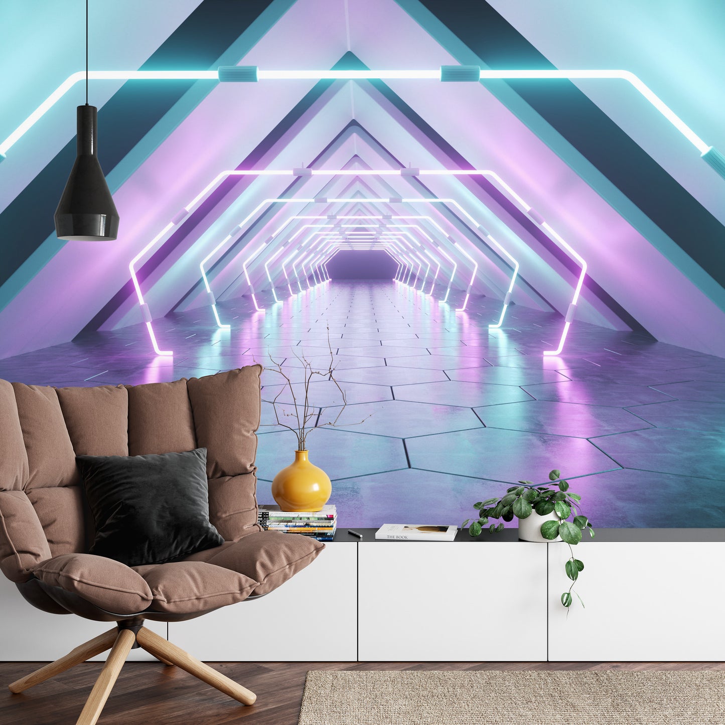 Fototapete 3D Tunnel - Neon