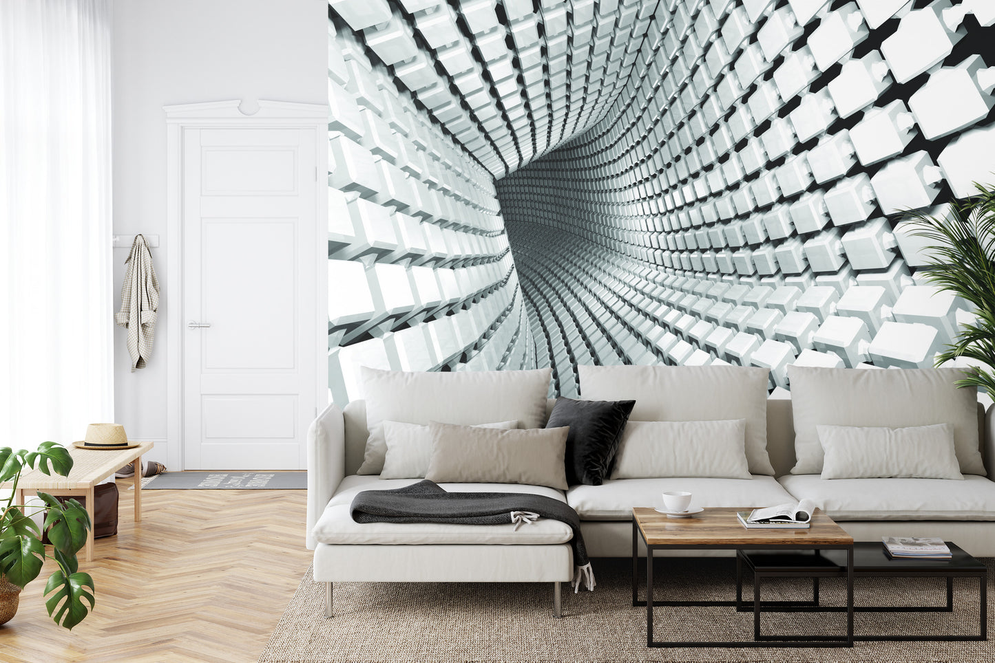 Fototapete 3D Tunnel - Grau