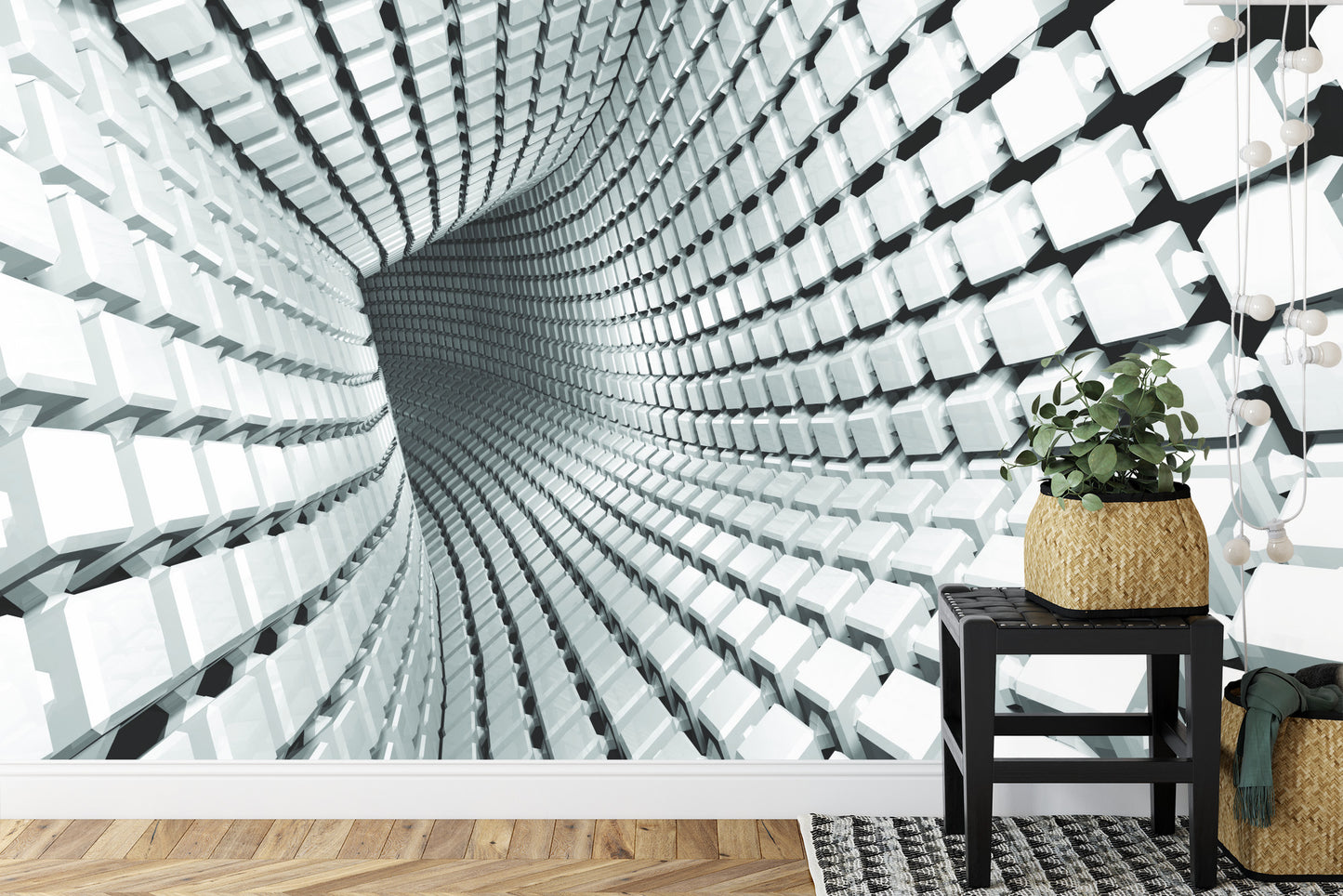 Fototapete 3D Tunnel - Grau