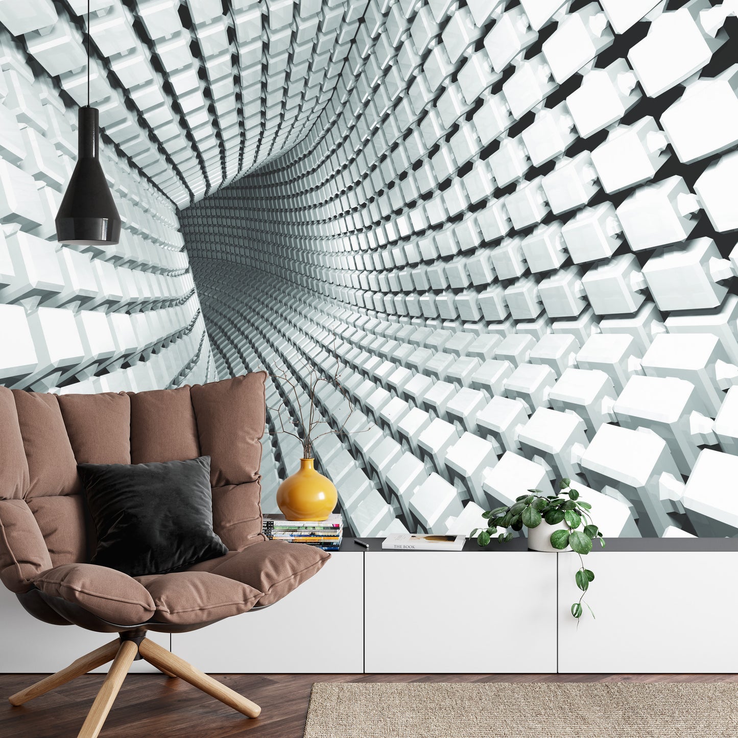 Fototapete 3D Tunnel - Grau