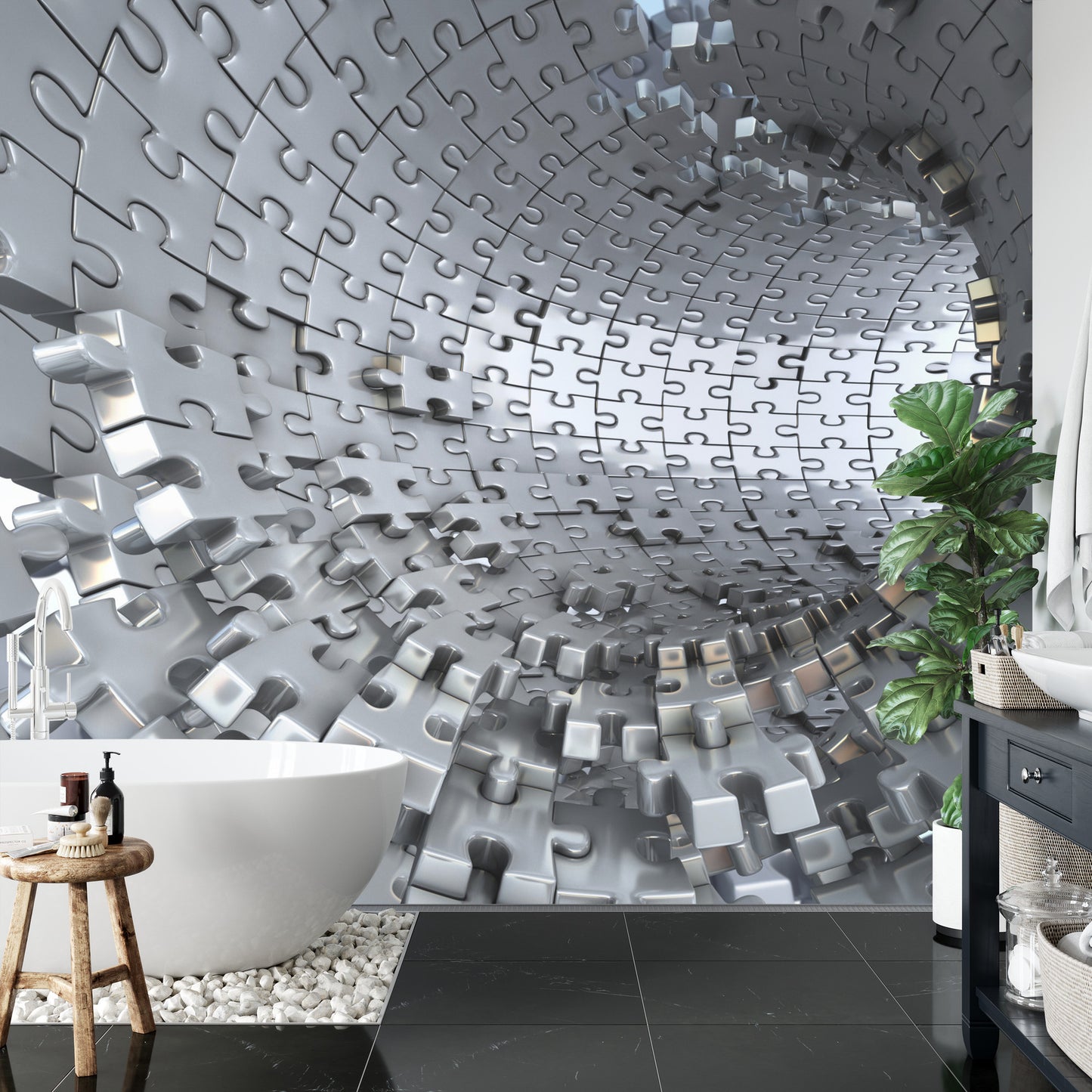 Fototapete 3D Tunnel - Puzzle