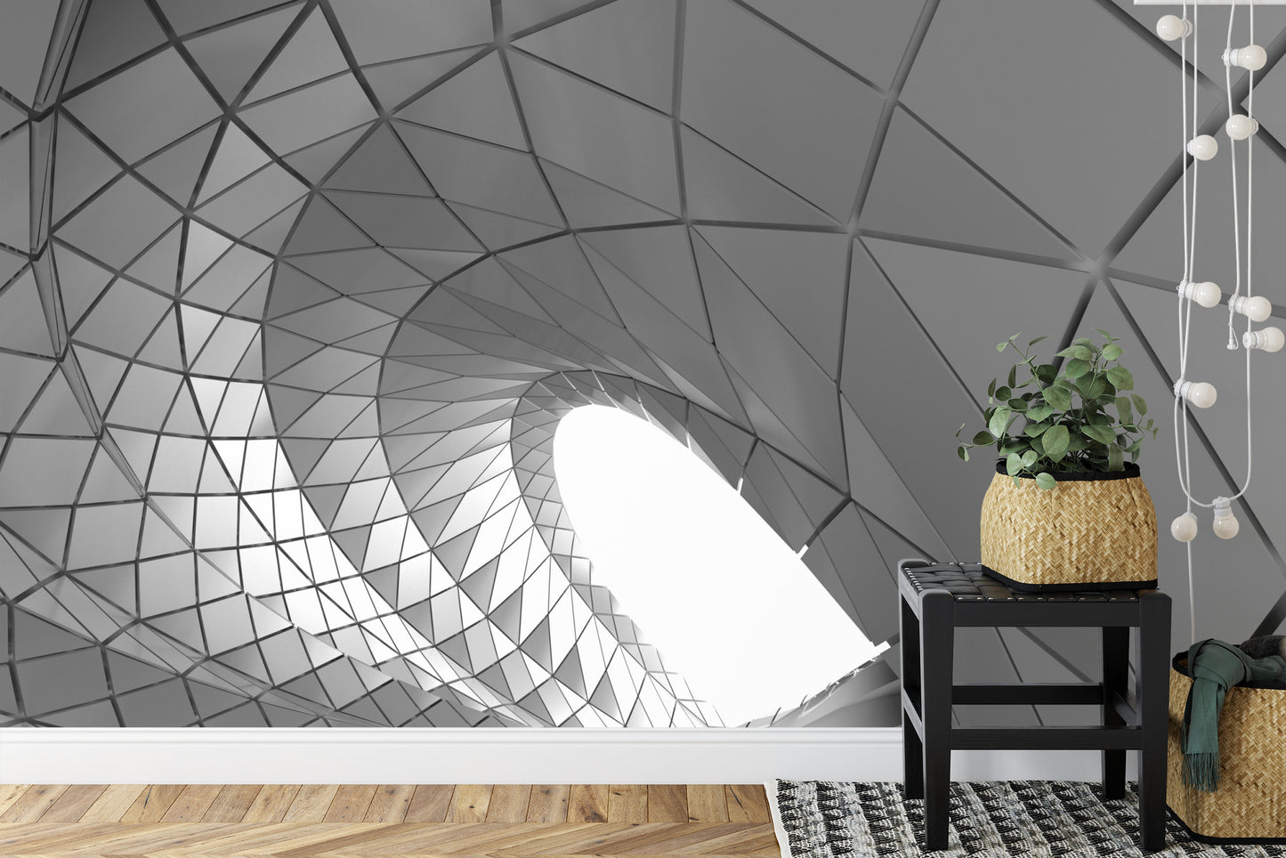 Fototapete 3D Tunnel - Grau