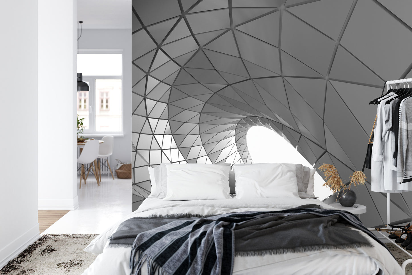 Fototapete 3D Tunnel - Grau