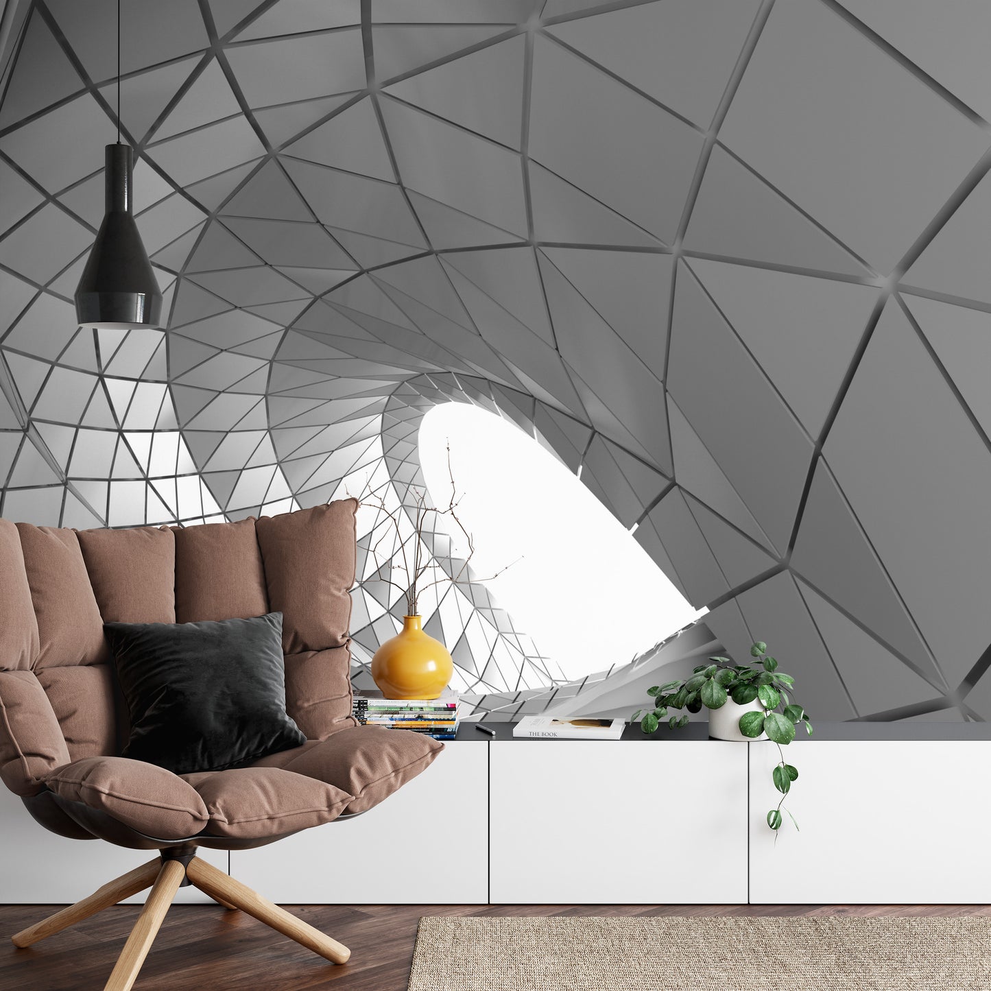 Fototapete 3D Tunnel - Grau