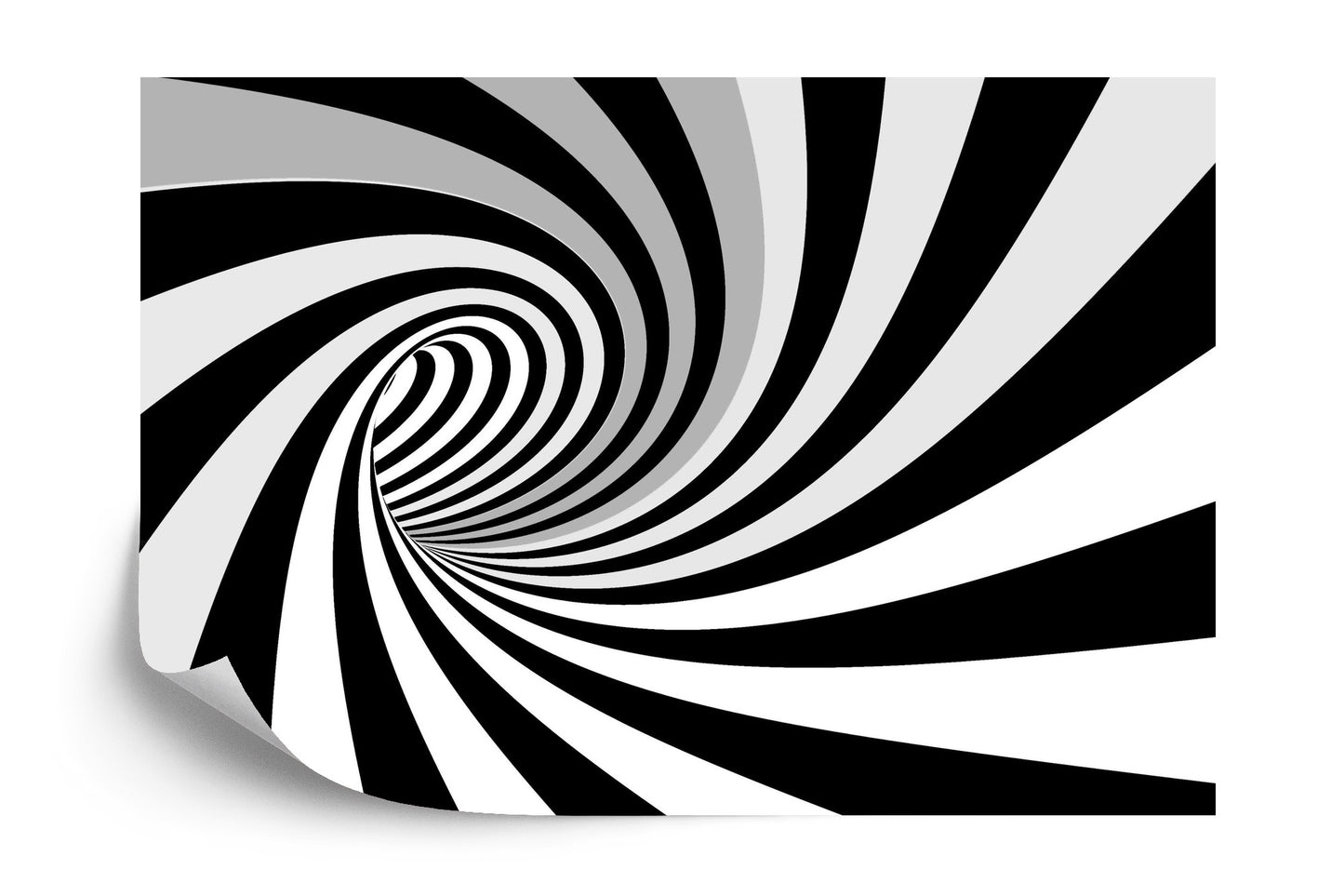Fototapete 3D Tunnel - Schwarz-Weiss