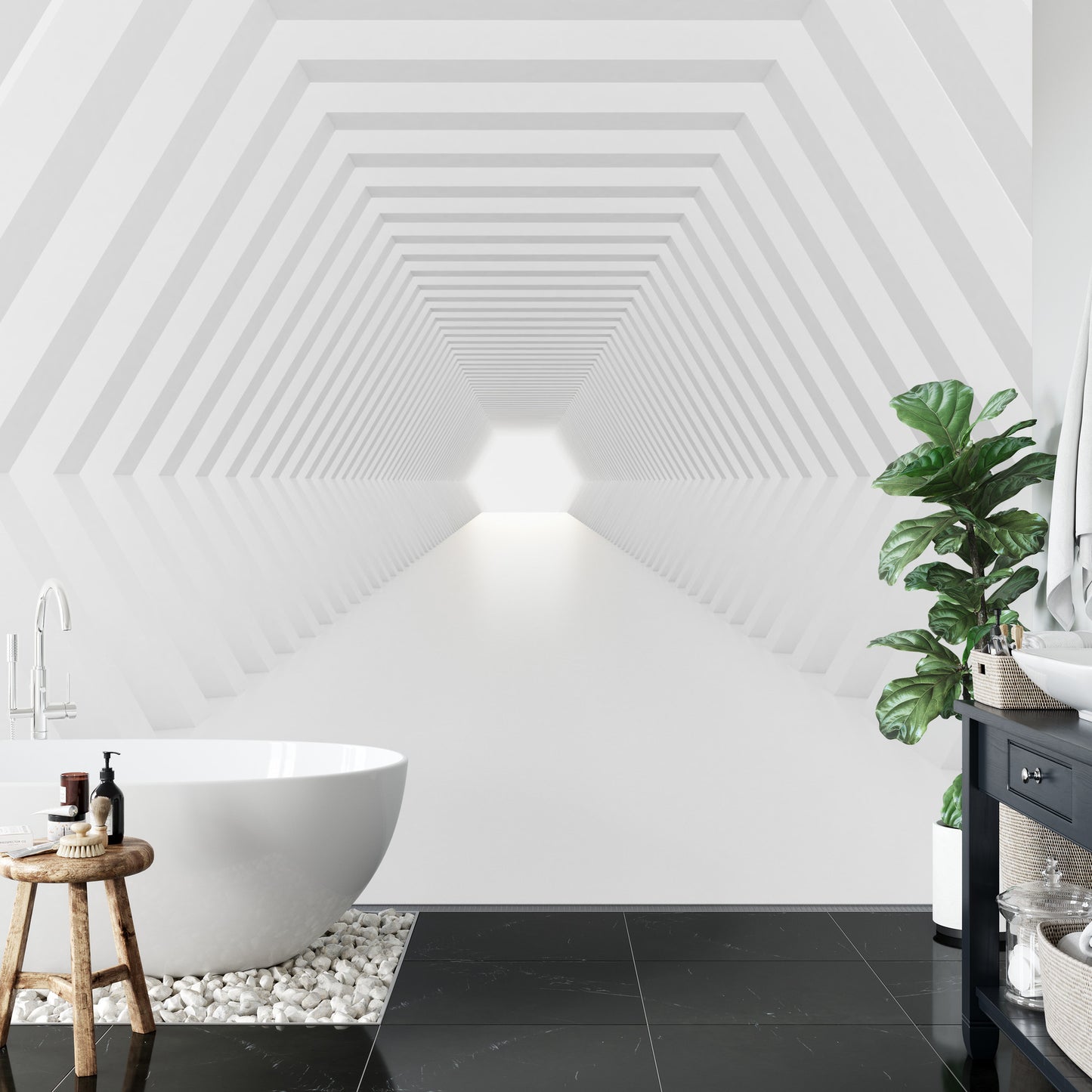 Fototapete 3D Tunnel - Fürs Schlafzimmer
