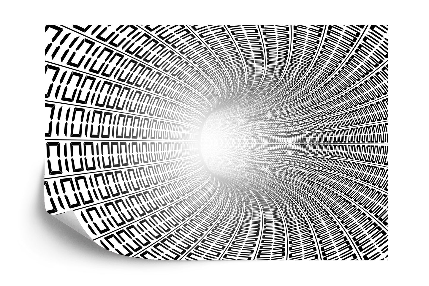 Fototapete 3D Tunnel - Schwarz Weiß