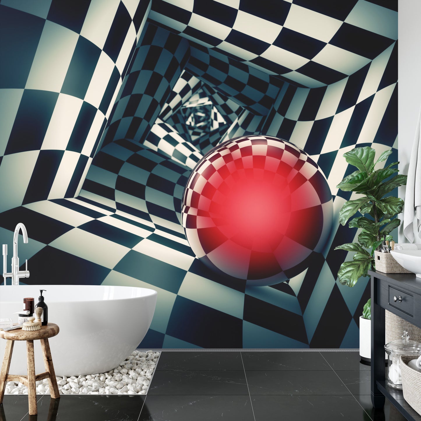 Fototapete Kugel 3D Im Tunnel