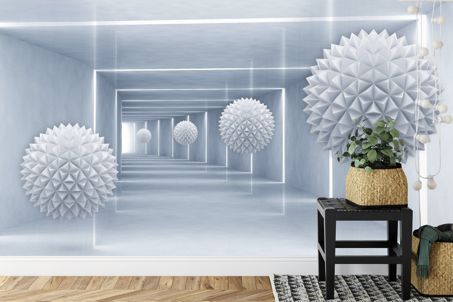 Fototapete 3D-Kugeln Im Tunnel