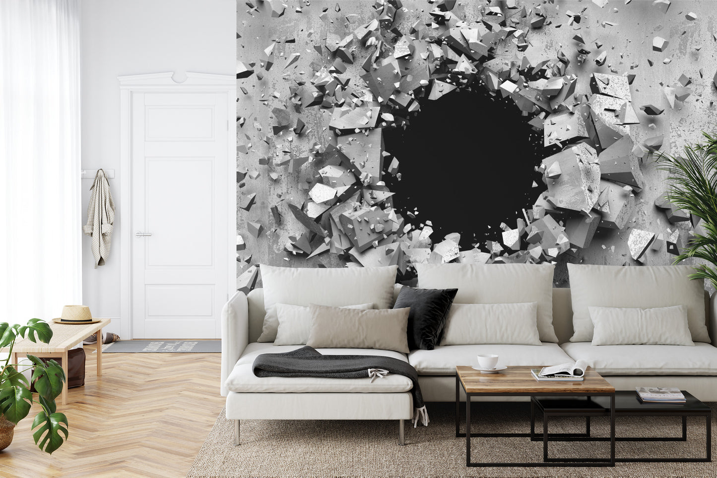 Fototapete Loch In Der Wand Beton 3D-Effekt