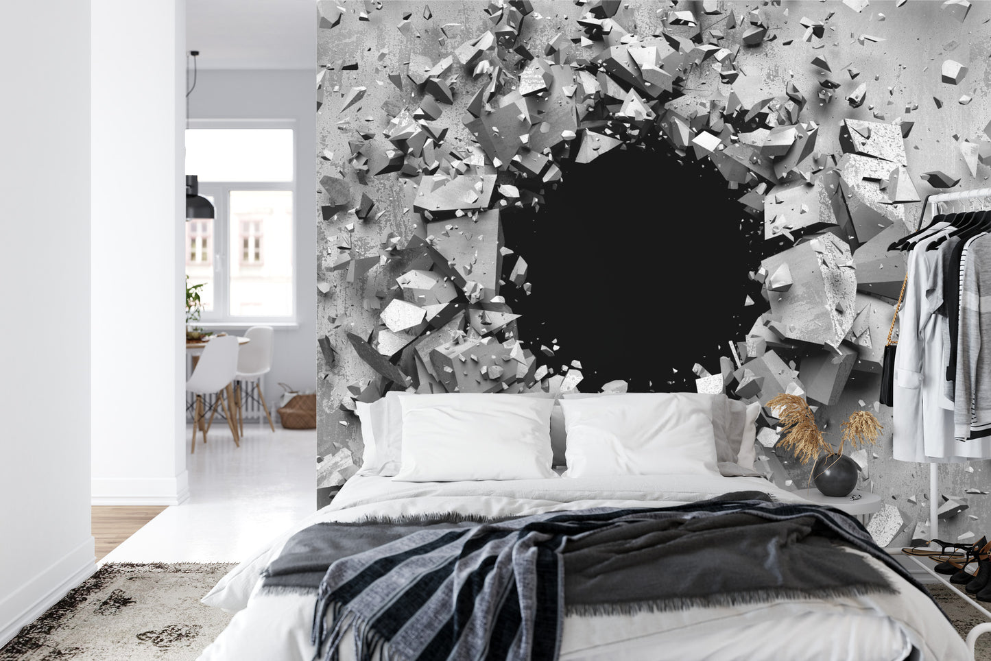 Fototapete Loch In Der Wand Beton 3D-Effekt