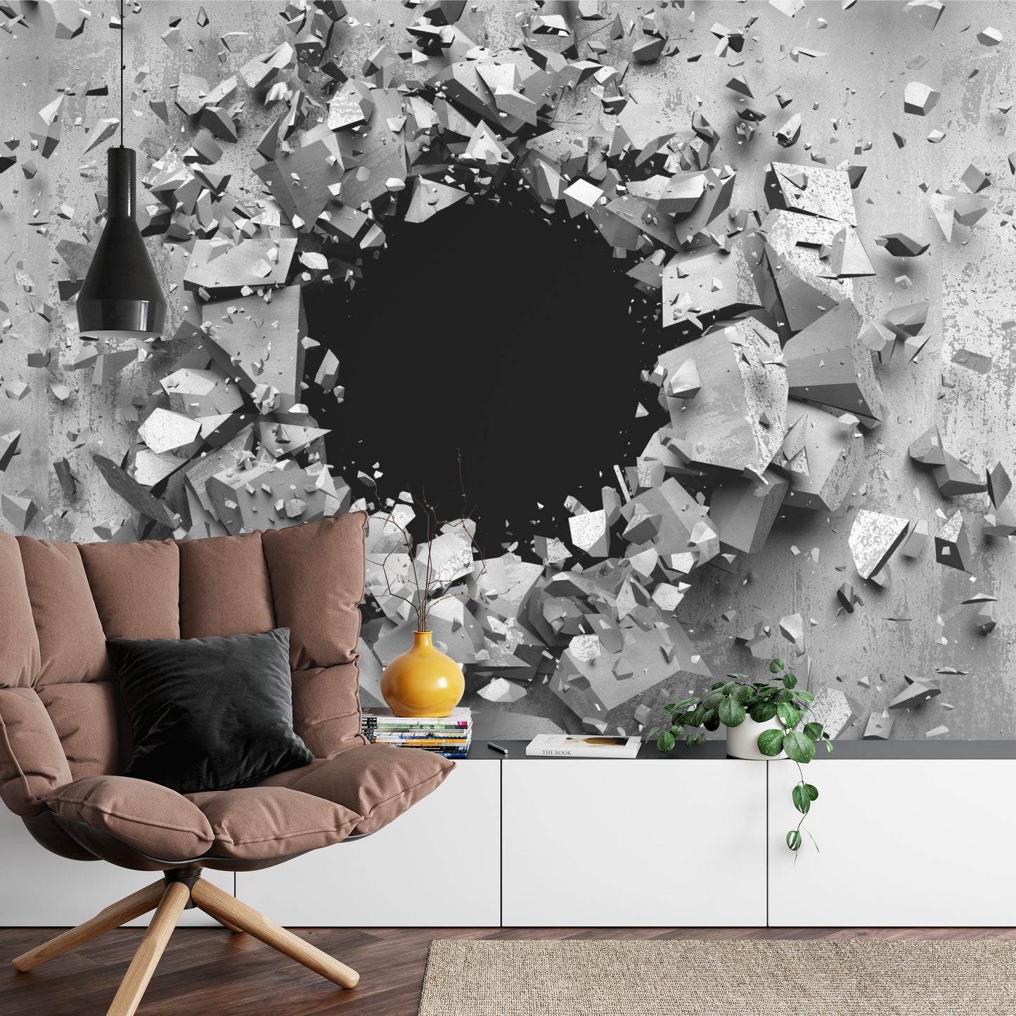 Fototapete Loch In Der Wand Beton 3D-Effekt