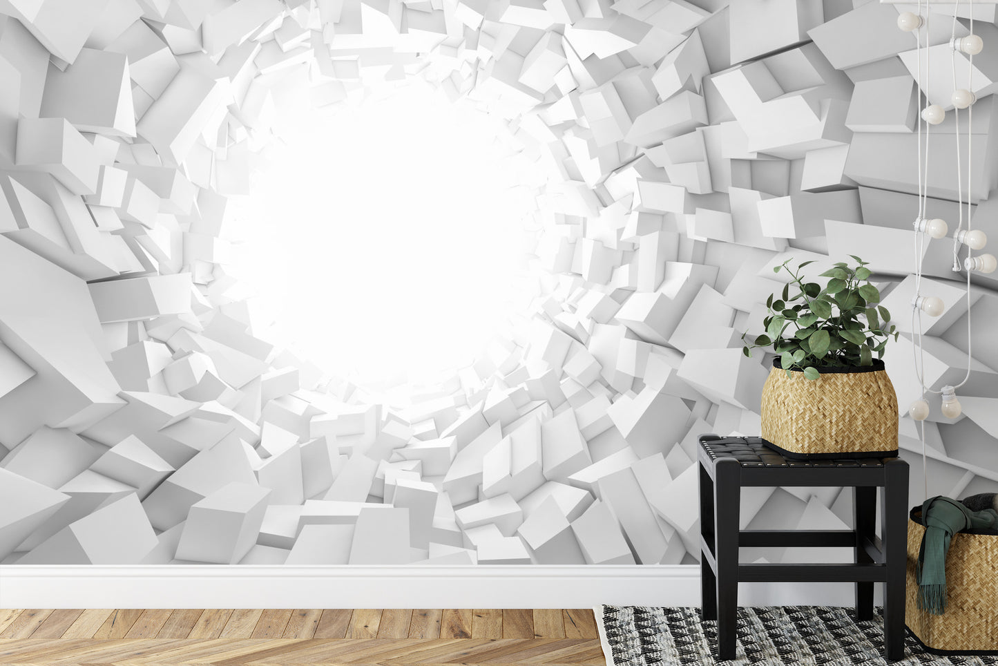 Fototapete Abstract Digital Background, 3 D Tunnel
