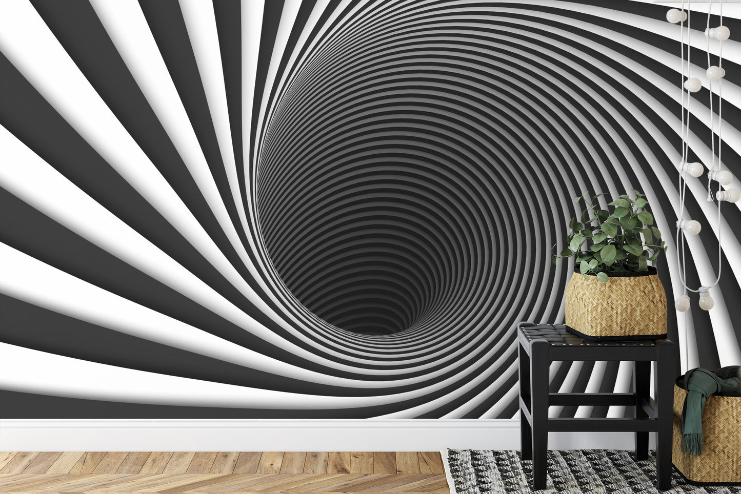 Fototapete Abstract Background Lines Black Hole 3D