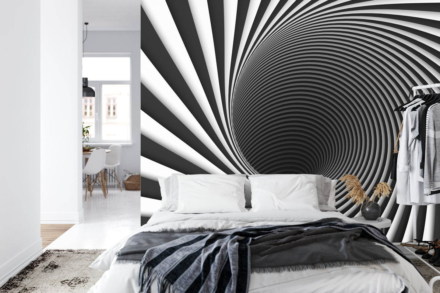 Fototapete Abstract Background Lines Black Hole 3D
