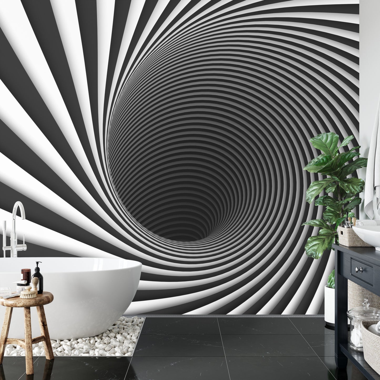 Fototapete Abstract Background Lines Black Hole 3D