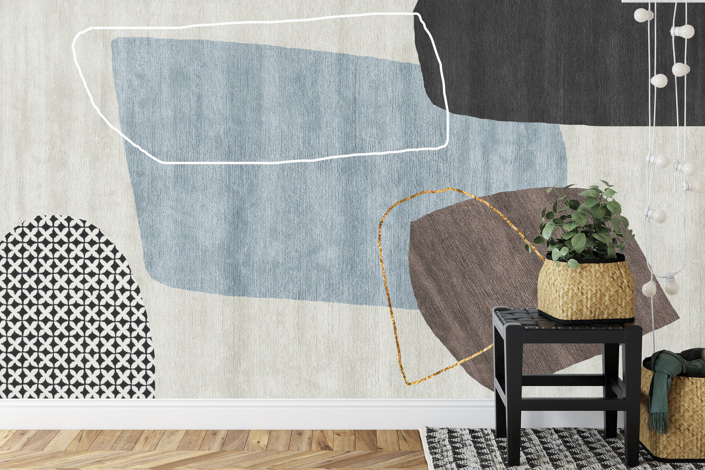Fototapete Gold Geometric Background Art. Modern Grey Pattern,