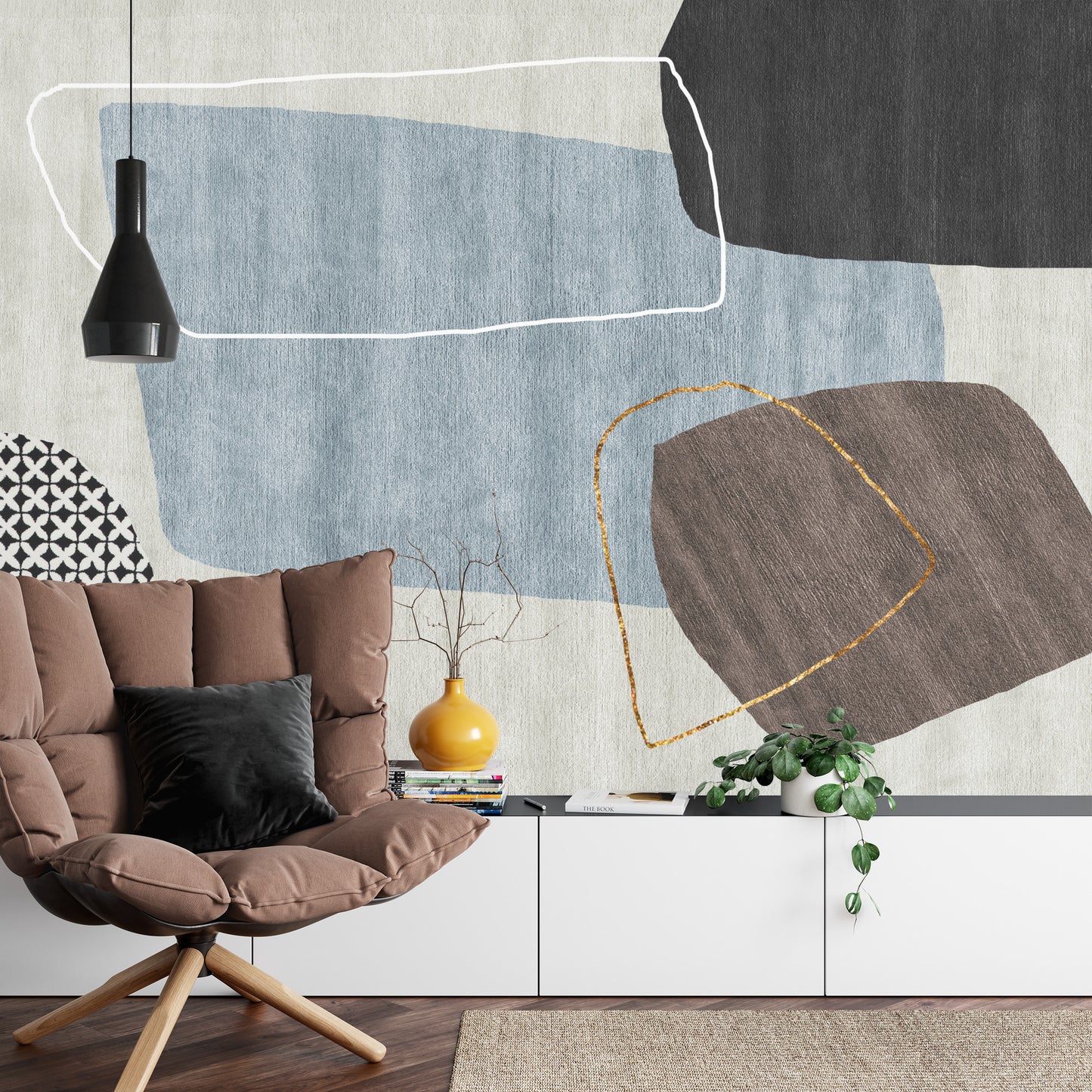 Fototapete Gold Geometric Background Art. Modern Grey Pattern,