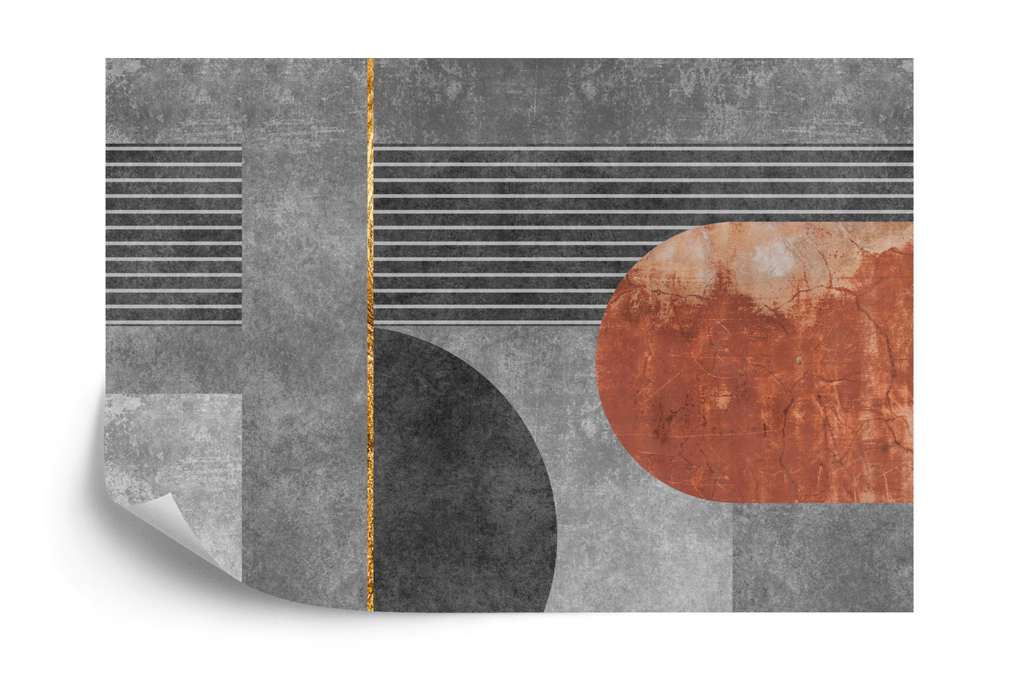 Fototapete Gold Geometric Background Art. Modern Grey Pattern,