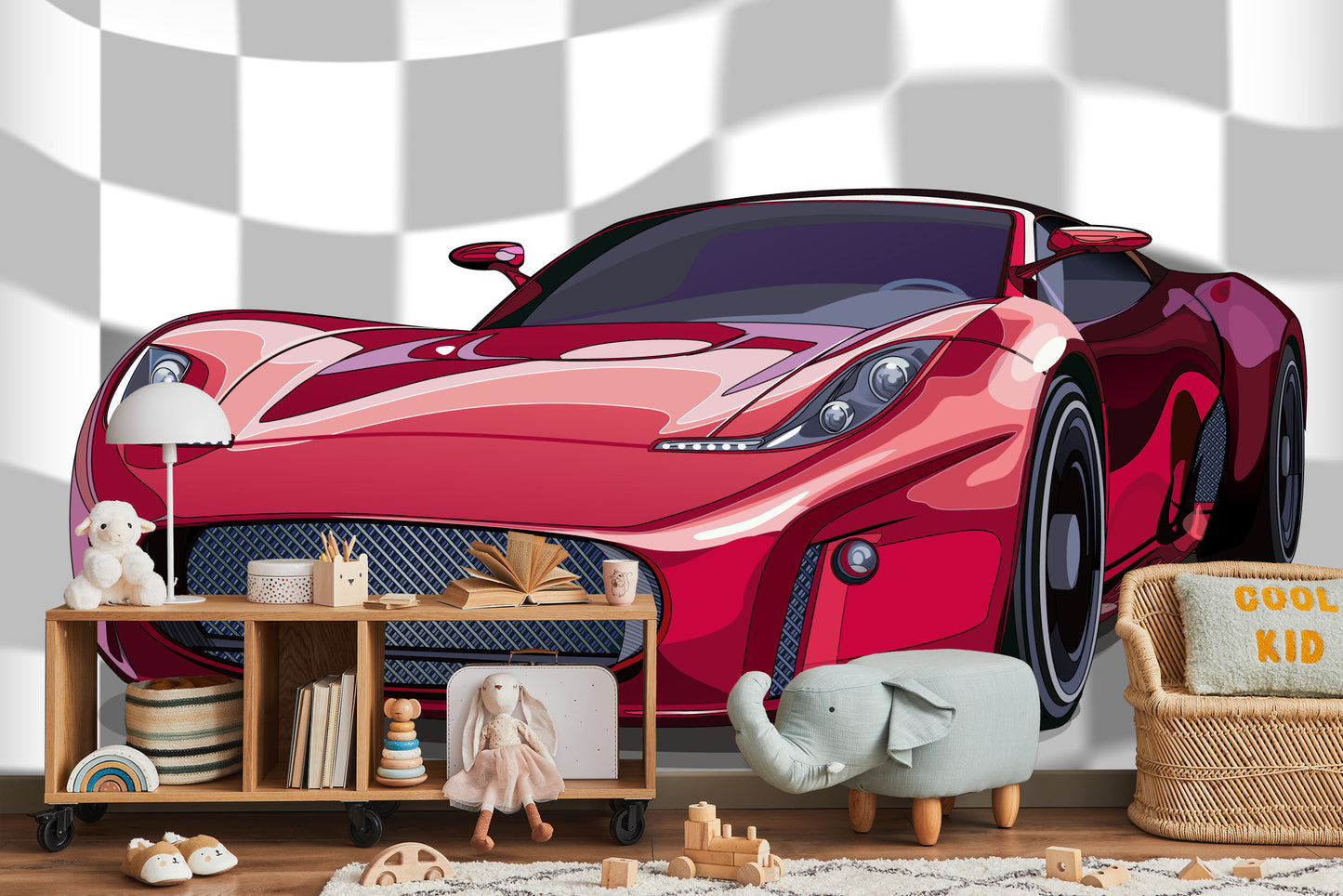 Fototapete Sportliches Rotes Auto