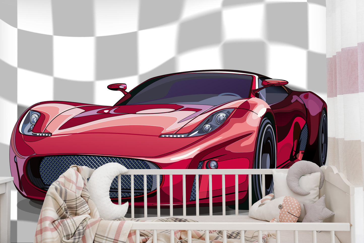 Fototapete Sportliches Rotes Auto